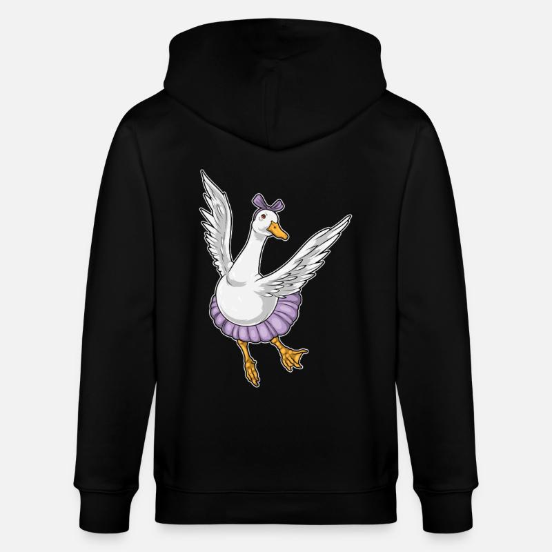 Duck Ballerina Ballet Dance - Stanley/Stella CULTIVATOR  Unisex Organic Hooded Jacket - black