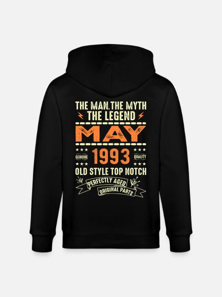 Birthday May 1963 - May 1963 - Stanley/Stella CULTIVATOR  Unisex Organic Hooded Jacket - black