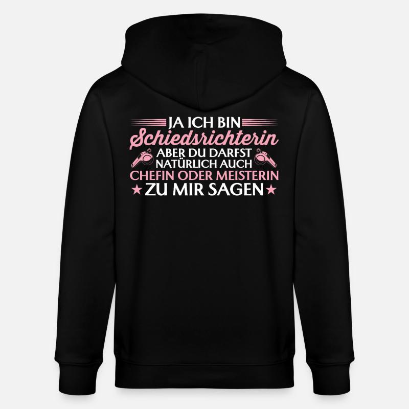 Schiedsrichterin Chefin oder Meisterin - Schiri - Stanley/Stella Unisex Bio-Kapuzenjacke CULTIVATOR - Schwarz