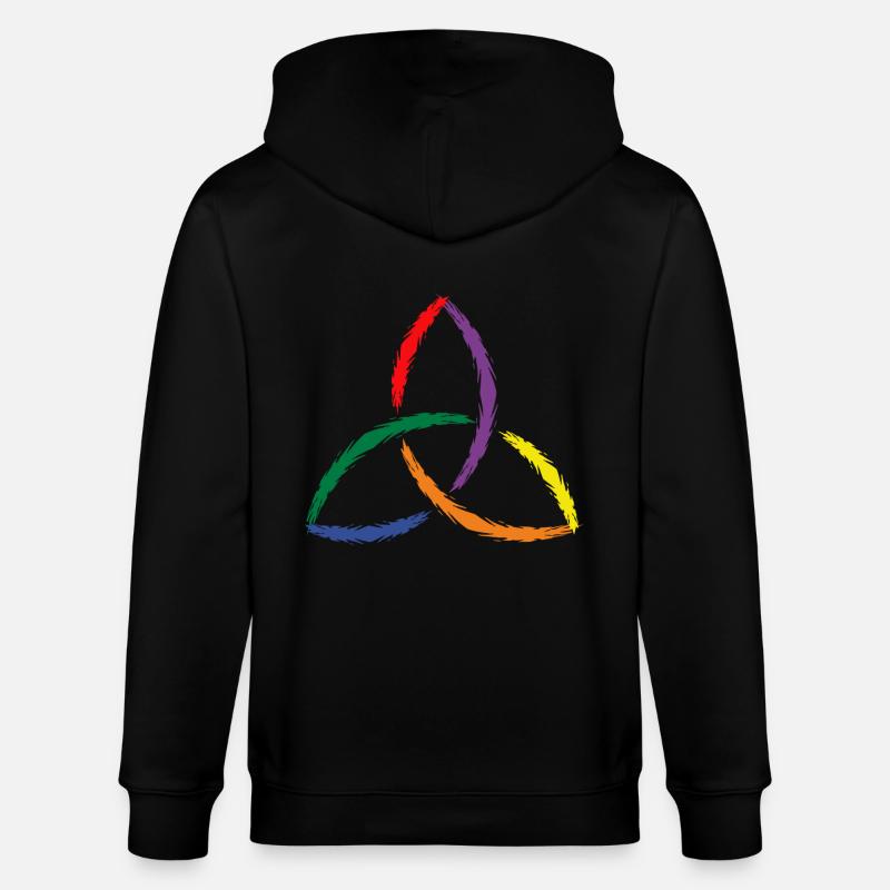 Keltisches Symbol Triquetra Regenbogen - Stanley/Stella Unisex Bio-Kapuzenjacke CULTIVATOR  - Schwarz