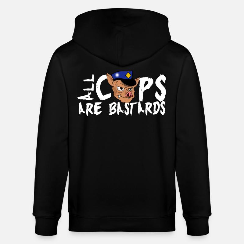 Cops sind scheiße ! - Stanley/Stella Unisex Bio-Kapuzenjacke CULTIVATOR  - Schwarz