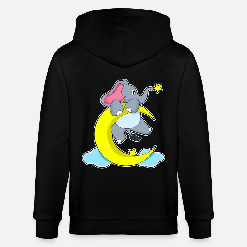 Éléphant sur les nuages - Veste à capuche bio CULTIVATOR Stanley/Stella Unisexe - noir