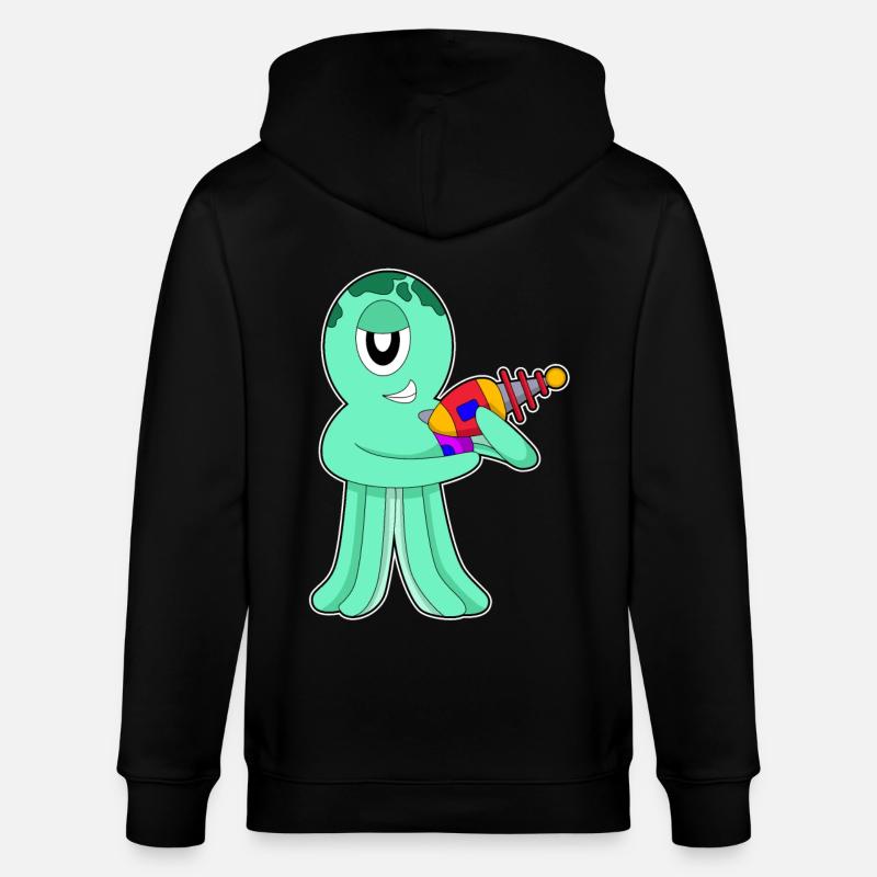Octopus Alien - Veste à capuche bio CULTIVATOR Stanley/Stella Unisexe - noir
