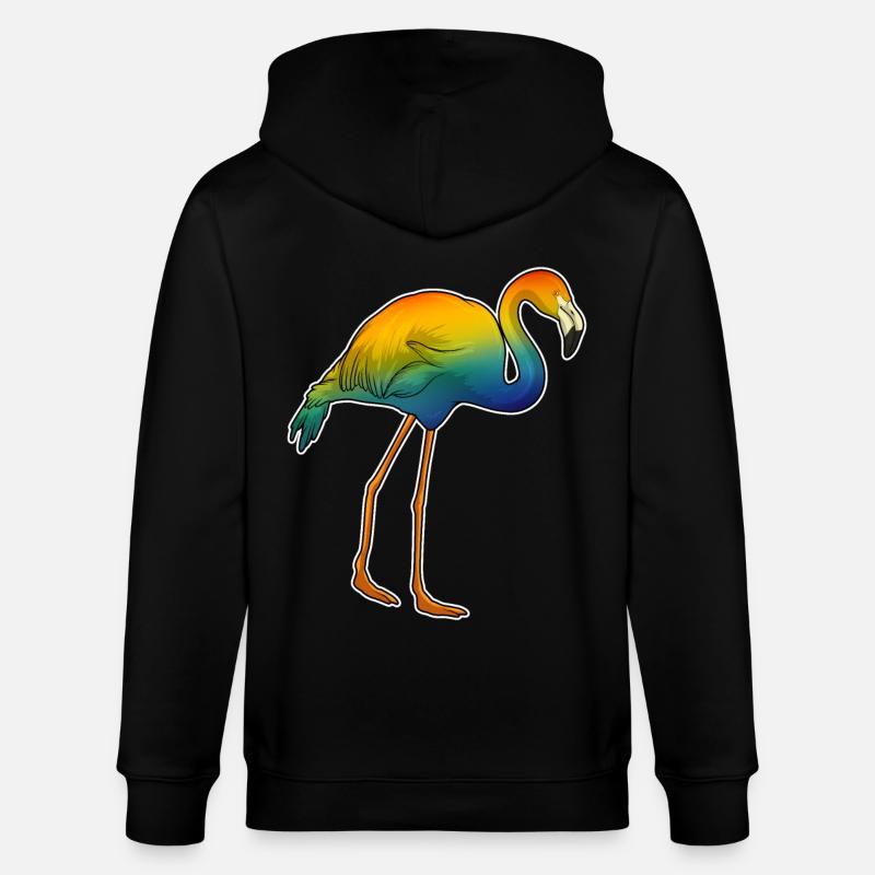 Flamingo Regenbogen - Stanley/Stella Unisex Bio-Kapuzenjacke CULTIVATOR  - Schwarz
