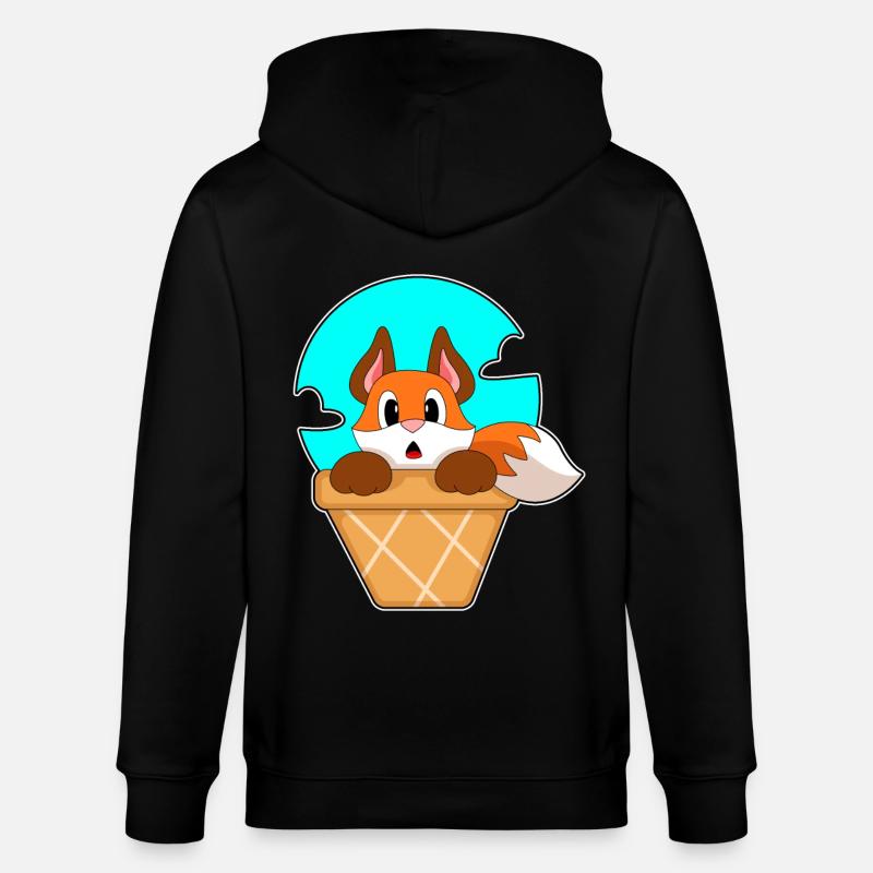 Cône de glace Fuchs - Veste à capuche bio CULTIVATOR Stanley/Stella Unisexe - noir