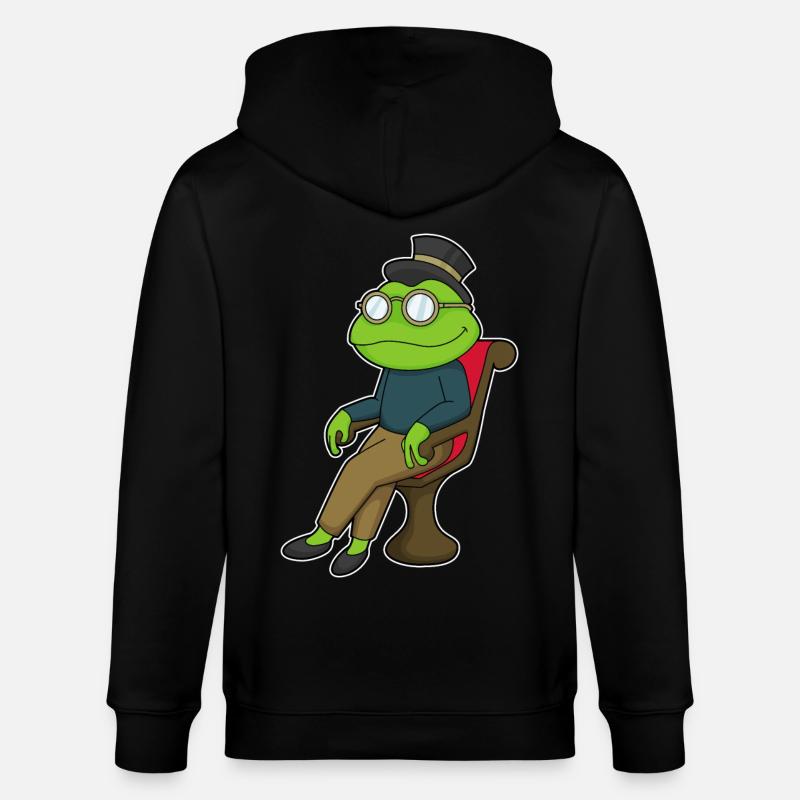 Frosch Stuhl - Stanley/Stella Unisex Bio-Kapuzenjacke CULTIVATOR  - Schwarz