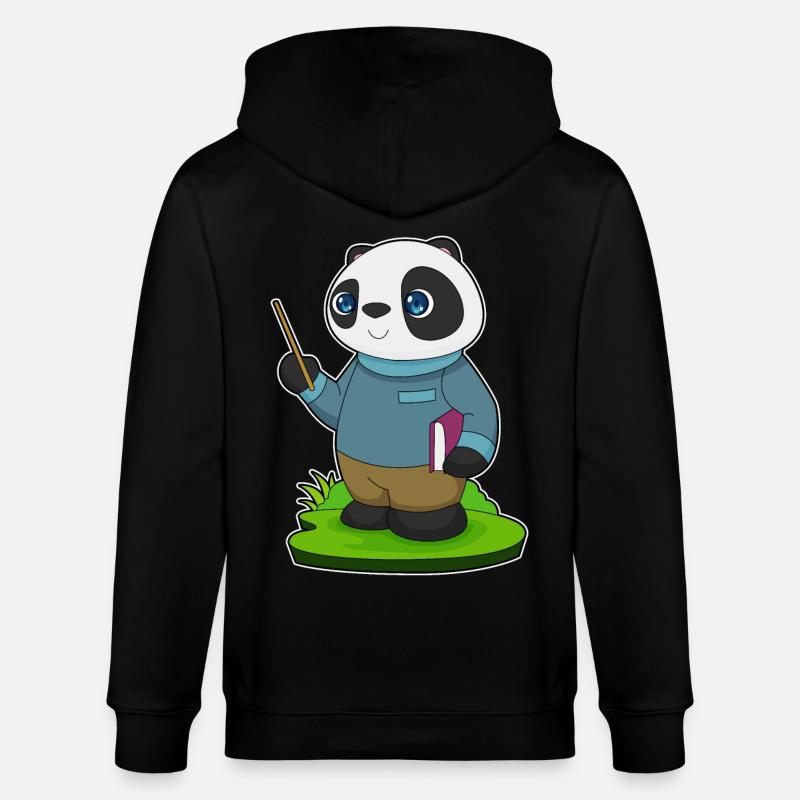 Panda Lehrer Pointer - Stanley/Stella Unisex Bio-Kapuzenjacke CULTIVATOR  - Schwarz