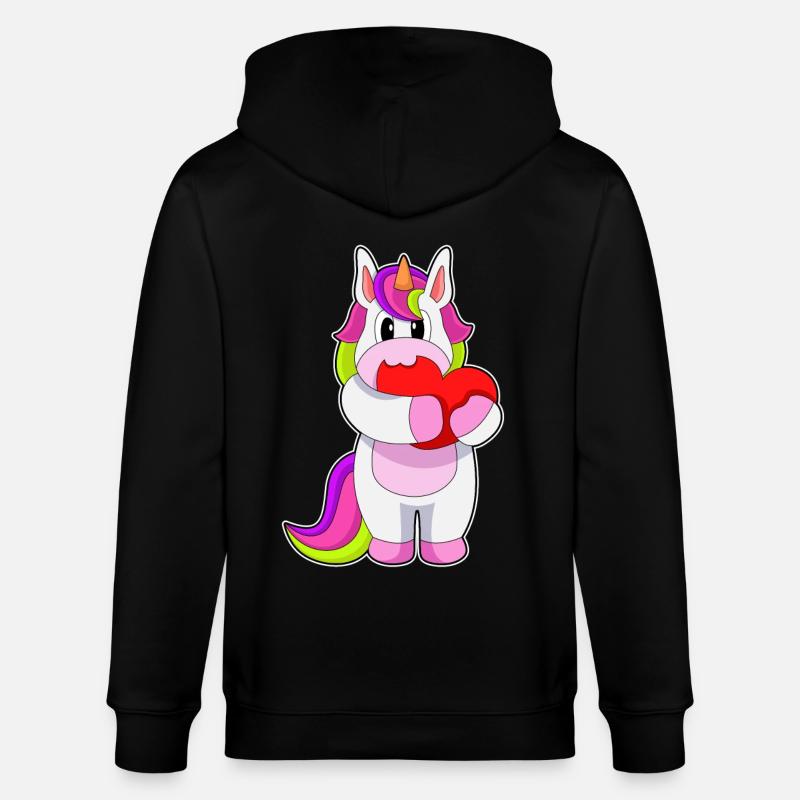 Einhorn Herz - Stanley/Stella Unisex Bio-Kapuzenjacke CULTIVATOR  - Schwarz