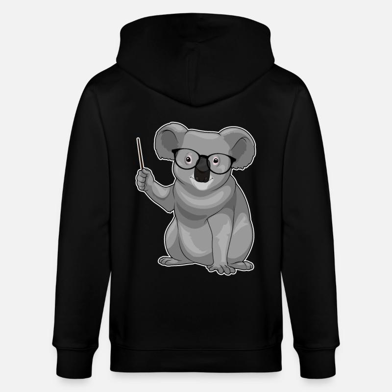 Koala Teacher Pointer - Veste à capuche bio CULTIVATOR Stanley/Stella Unisexe - noir