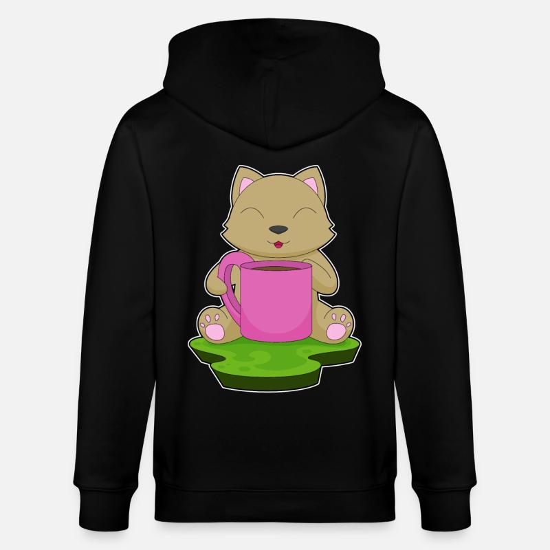 Tasse à café chat - Veste à capuche bio CULTIVATOR Stanley/Stella Unisexe - noir