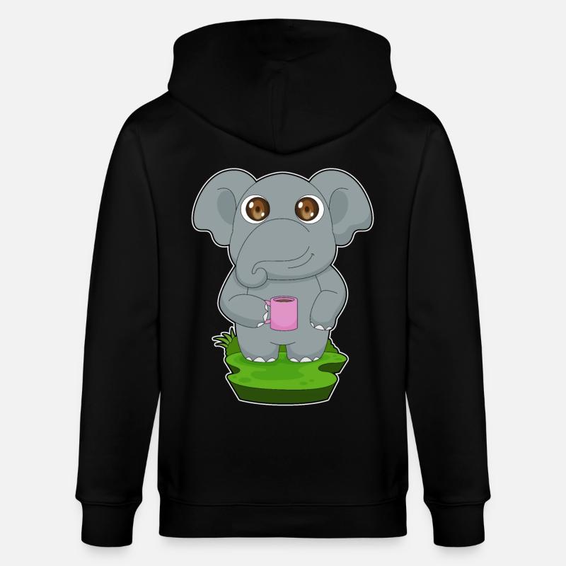Elefant Kaffee Becher - Stanley/Stella Unisex Bio-Kapuzenjacke CULTIVATOR  - Schwarz