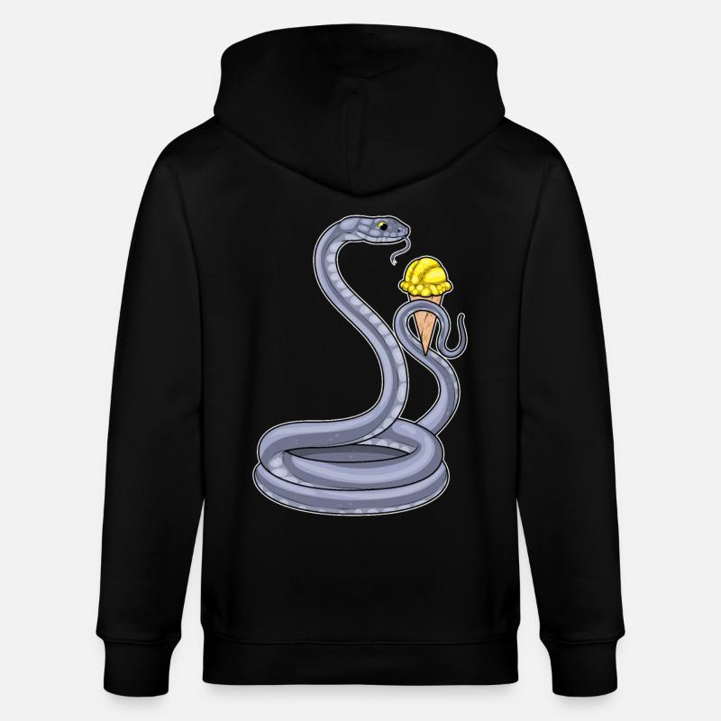 Crème glacée gaufrée serpent - Veste à capuche bio CULTIVATOR Stanley/Stella Unisexe - noir