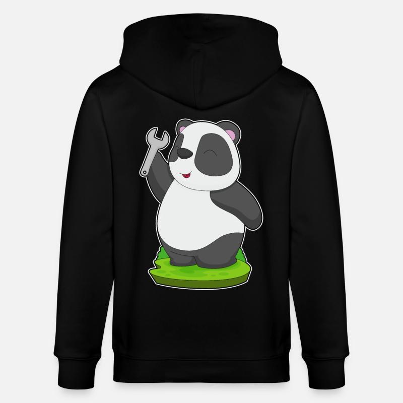 Clé artisanale Panda - Veste à capuche bio CULTIVATOR Stanley/Stella Unisexe - noir