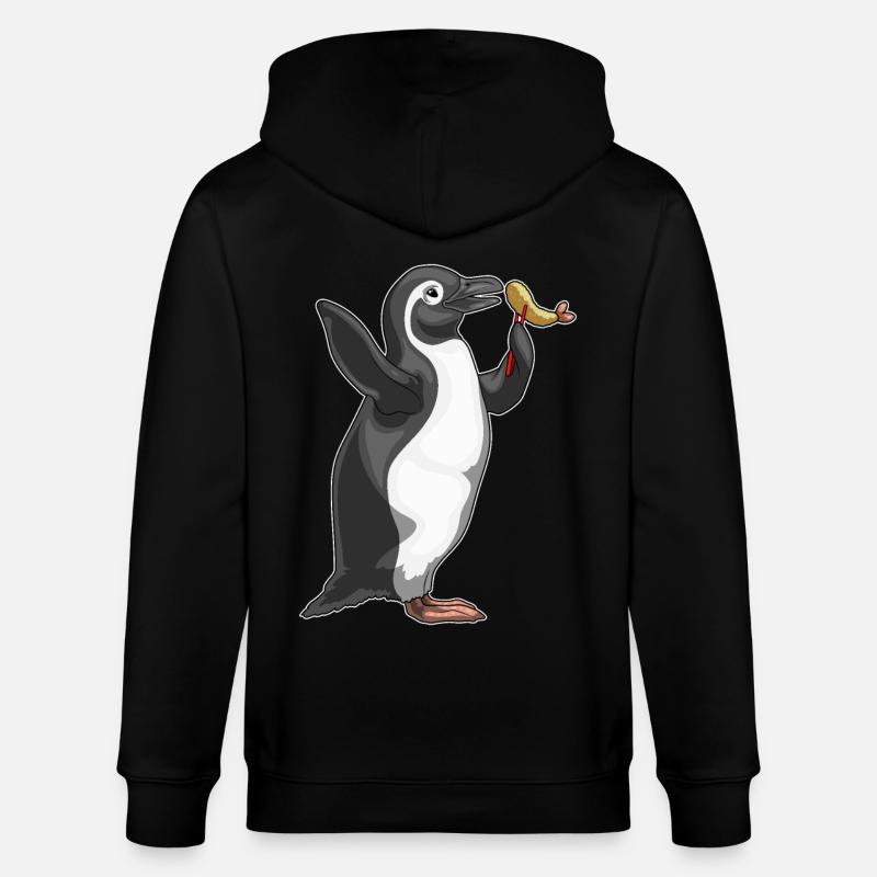 Poisson pingouin Tempura - Veste à capuche bio CULTIVATOR Stanley/Stella Unisexe - noir
