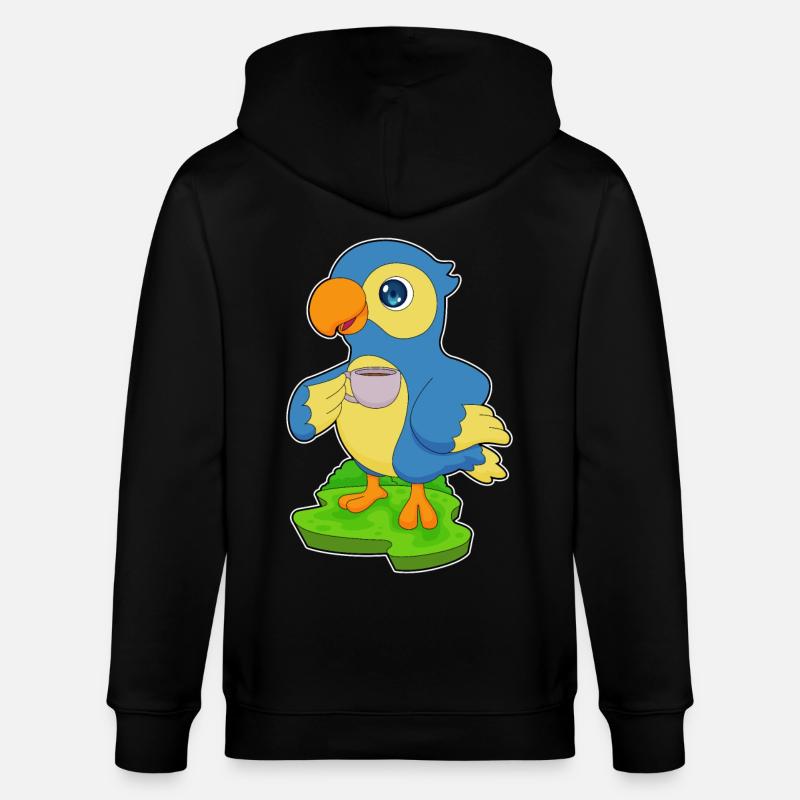 Tasse de café perroquet - Veste à capuche bio CULTIVATOR Stanley/Stella Unisexe - noir
