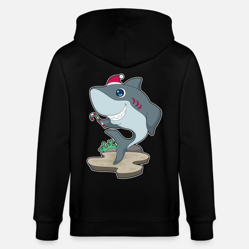 Requin Canne de Noël - Veste à capuche bio CULTIVATOR Stanley/Stella Unisexe - noir