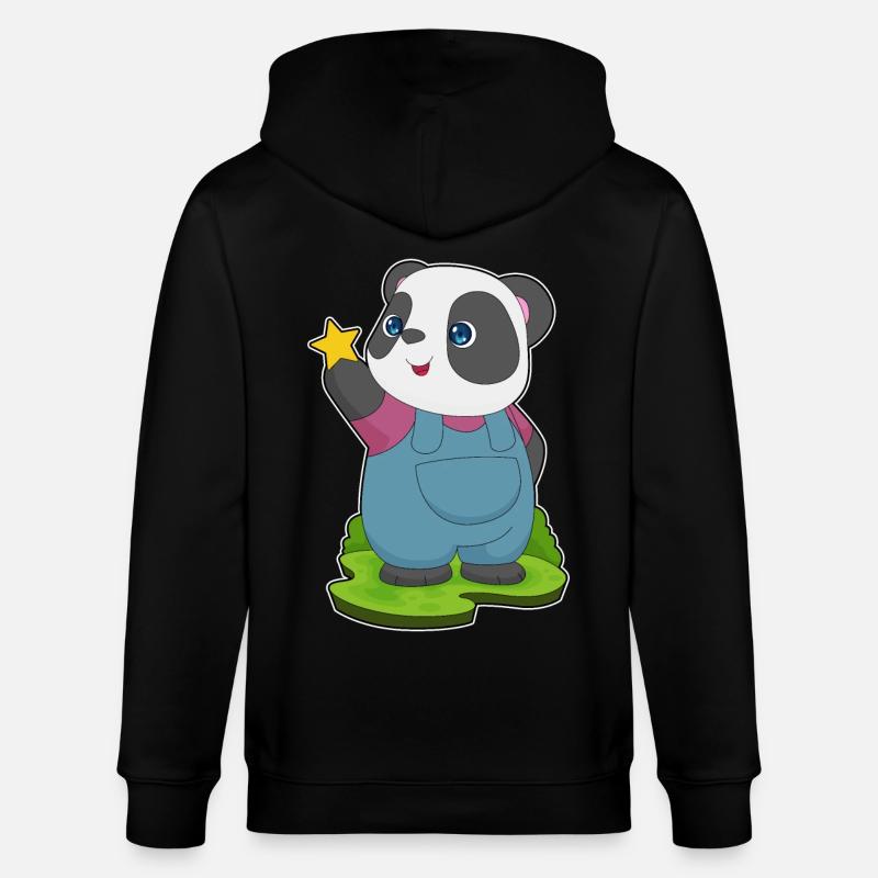 Étoile Panda - Veste à capuche bio CULTIVATOR Stanley/Stella Unisexe - noir