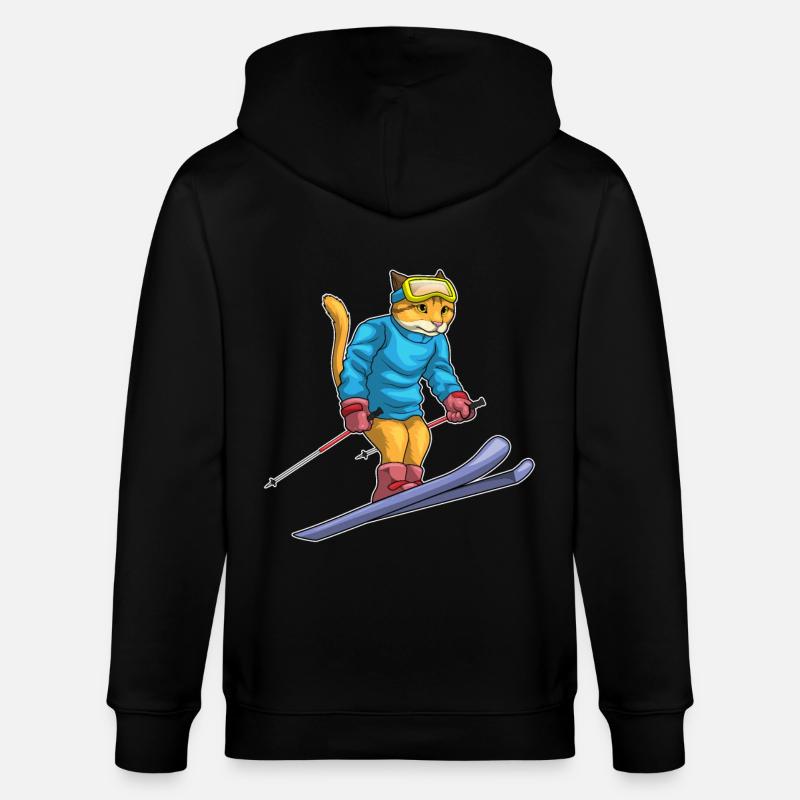 Cat Skier Ski - Veste à capuche bio CULTIVATOR Stanley/Stella Unisexe - noir
