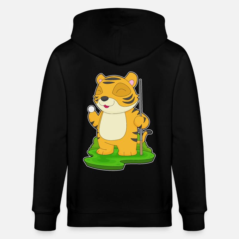 Tiger Billiard Queue - Stanley/Stella Unisex Bio-Kapuzenjacke CULTIVATOR  - Schwarz