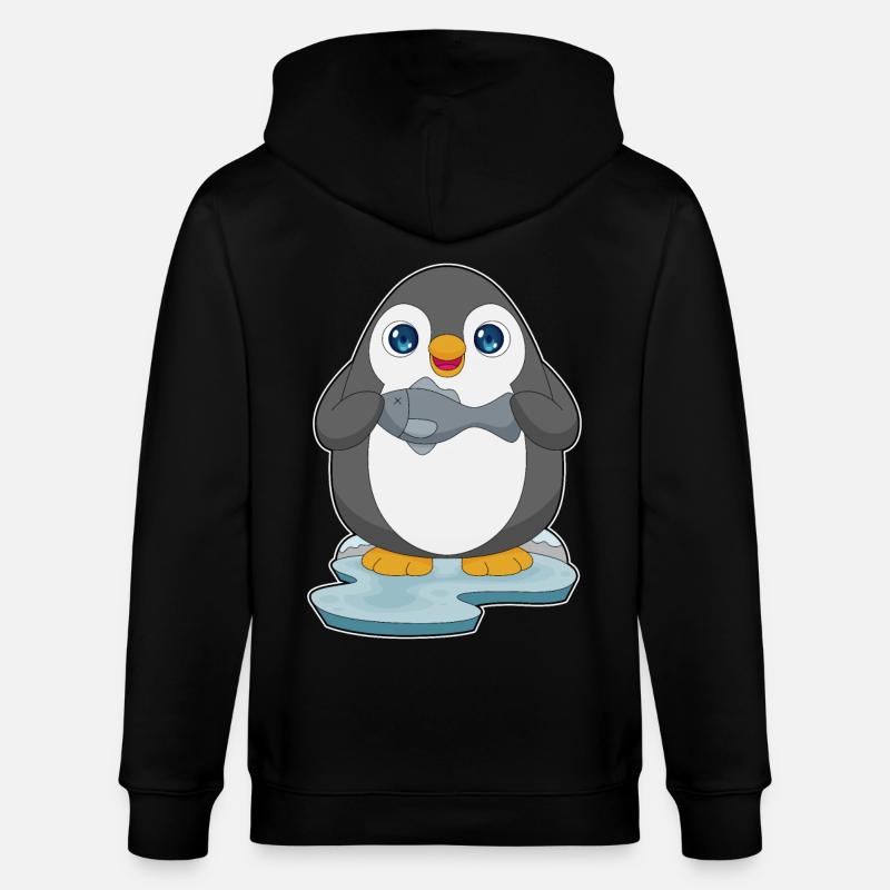 Poisson pingouin - Veste à capuche bio CULTIVATOR Stanley/Stella Unisexe - noir