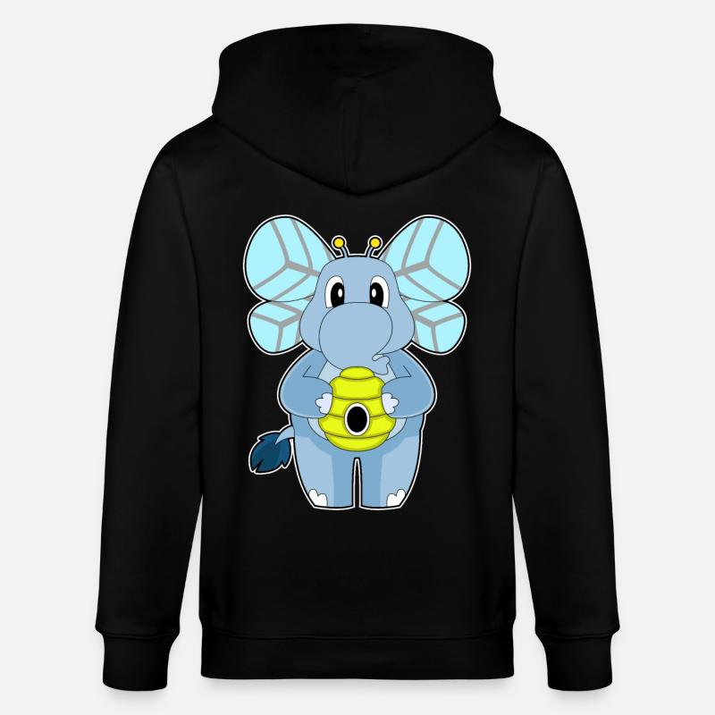 Abeille éléphant - Veste à capuche bio CULTIVATOR Stanley/Stella Unisexe - noir