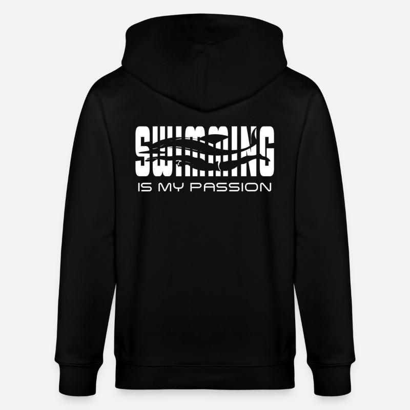 La natation est ma passion - Veste à capuche bio CULTIVATOR Stanley/Stella Unisexe - noir
