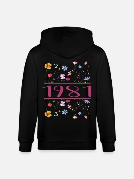 1981 Legendarisk Sedan 1981 Födelsedag 1981 Kvinnor - Ekologisk luvjacka CULTIVATOR unisex från Stanley/Stella - svart