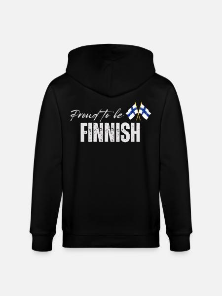 Proud Finn, I love Finland - Stanley/Stella CULTIVATOR Unisex Organic Hooded Jacket - black
