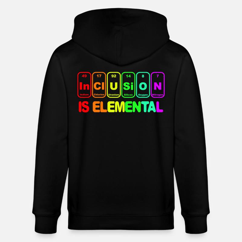 L’inclusion est élémentaire # - Veste à capuche bio CULTIVATOR Stanley/Stella Unisexe - noir