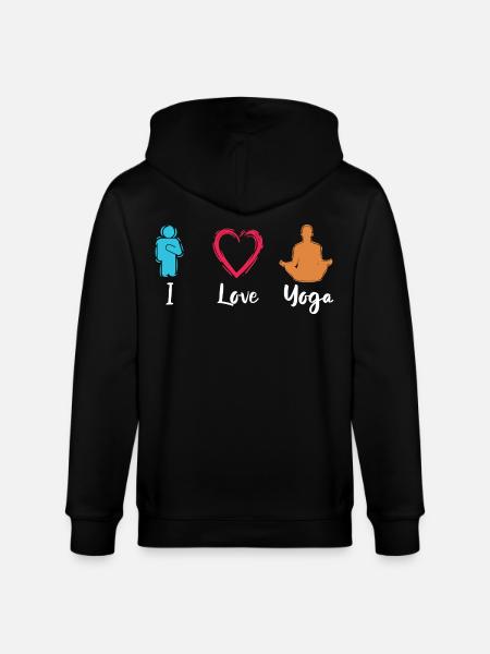 I love yoga - Stanley/Stella CULTIVATOR  Unisex Organic Hooded Jacket - black