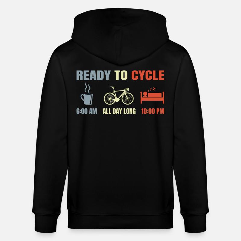 Cyclists schedule - Stanley/Stella CULTIVATOR  Unisex Organic Hooded Jacket - black