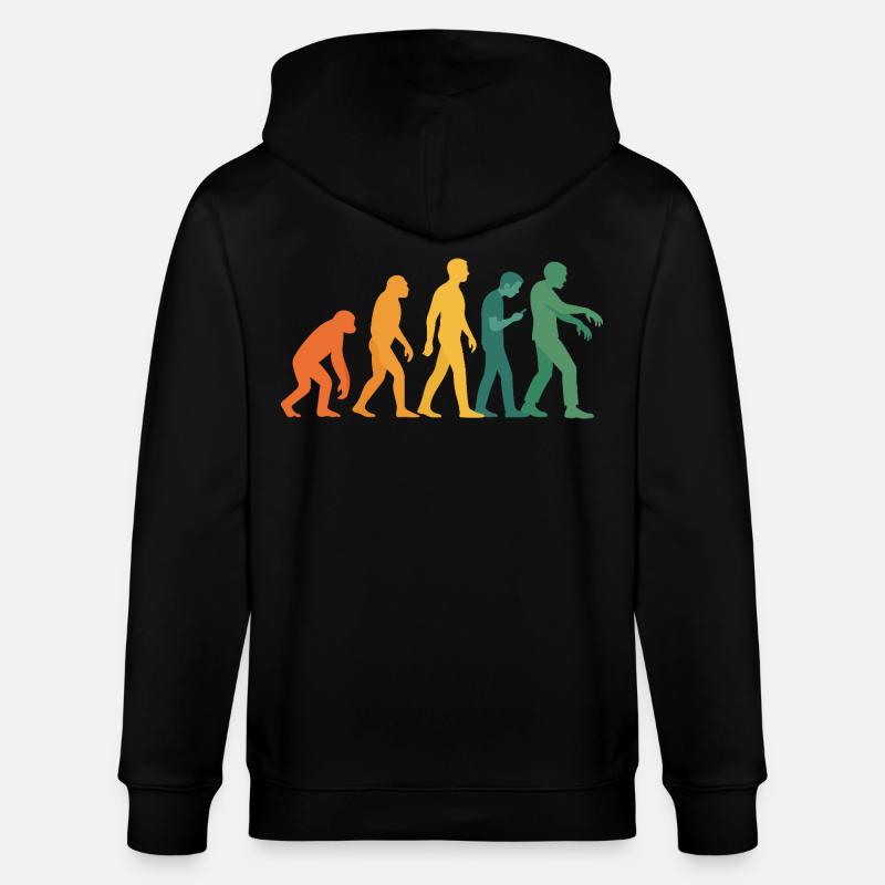 Evolution Silhouette Gradient - Stanley/Stella CULTIVATOR  Unisex Organic Hooded Jacket - black