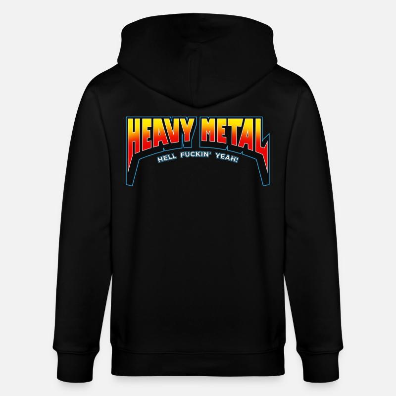Logo texte Heavy Metal Hell yes - Veste à capuche bio CULTIVATOR Stanley/Stella Unisexe - noir