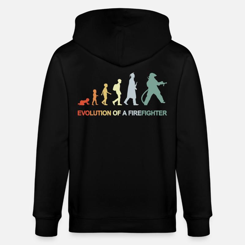 Évolution des pompiers - Veste à capuche bio CULTIVATOR Stanley/Stella Unisexe - noir