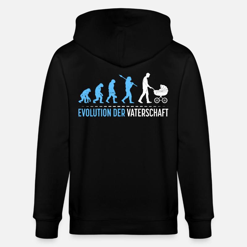 Werdender Vater EVOLUTION DER VATERSCHAFT Lustig - Stanley/Stella Unisex Bio-Kapuzenjacke CULTIVATOR  - Schwarz
