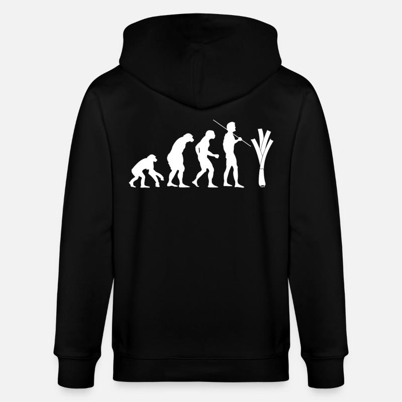 évolution du poireau (blanc) - Veste à capuche bio CULTIVATOR Stanley/Stella Unisexe - noir