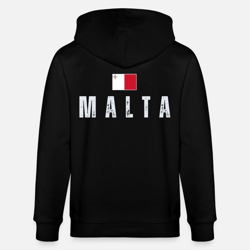 Drapeau de Malte, patriote maltais - Veste à capuche bio CULTIVATOR Stanley/Stella Unisexe - noir