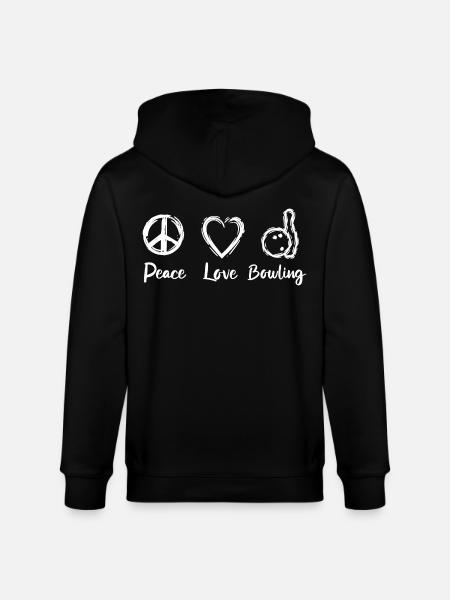 Peace Love Bowling - Stanley/Stella CULTIVATOR  Unisex Organic Hooded Jacket - black