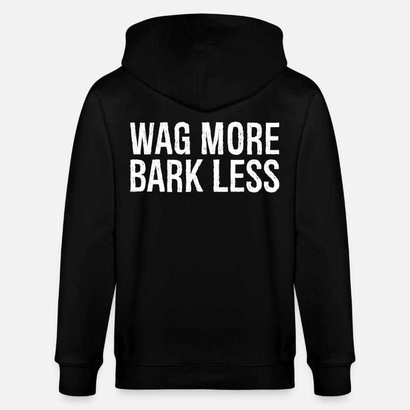wag more bark less - Stanley/Stella Unisex Bio-Kapuzenjacke CULTIVATOR  - Schwarz