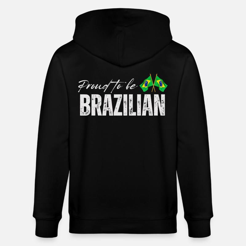 Fierté brésilienne, j'aime le Brésil - Veste à capuche bio CULTIVATOR Stanley/Stella Unisexe - noir