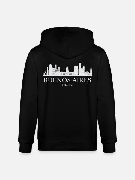 Buenos Aires Skyline, Buenos Aires Argentine - Veste à capuche bio CULTIVATOR Stanley/Stella Unisexe - noir