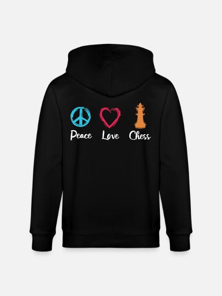 Peace Love Chess - Stanley/Stella CULTIVATOR Unisex Organic Hooded Jacket - black