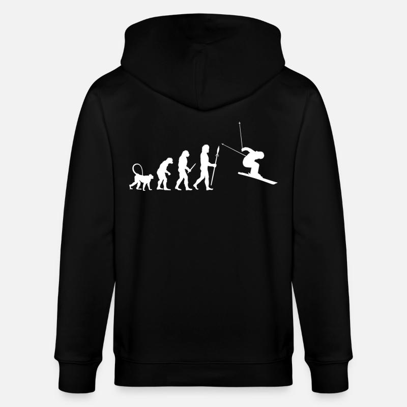 Évolution du ski - Veste à capuche bio CULTIVATOR Stanley/Stella Unisexe - noir