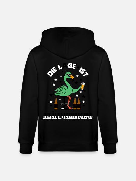 Drôle de flamant rose vert - Veste à capuche bio CULTIVATOR Stanley/Stella Unisexe - noir