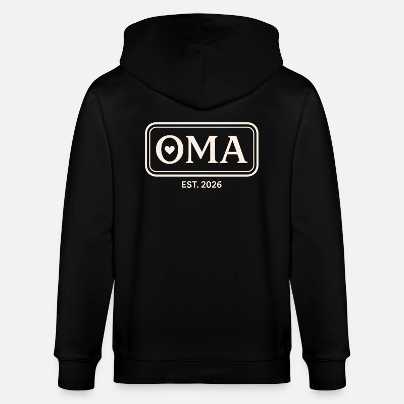 OMA EST. 2026 Stolze Großmutter Ankündigung - Stanley/Stella Unisex Bio-Kapuzenjacke CULTIVATOR  - Schwarz