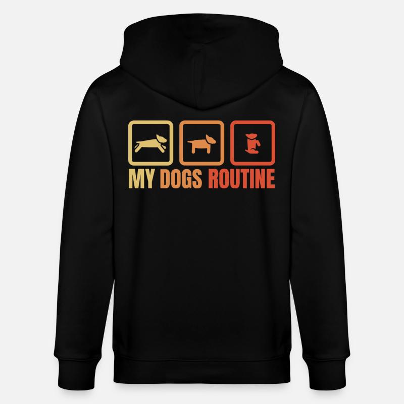 Die Routine meines Hundes - Stanley/Stella Unisex Bio-Kapuzenjacke CULTIVATOR - Schwarz