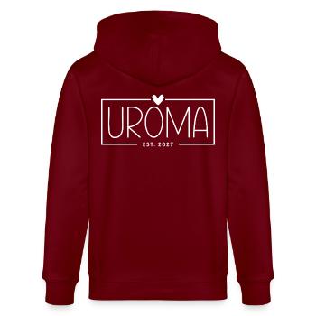 Uroma 2027 - Stanley/Stella Unisex Bio-Kapuzenjacke CULTIVATOR  - Burgunderrot - Hinten - Anna (173cm)