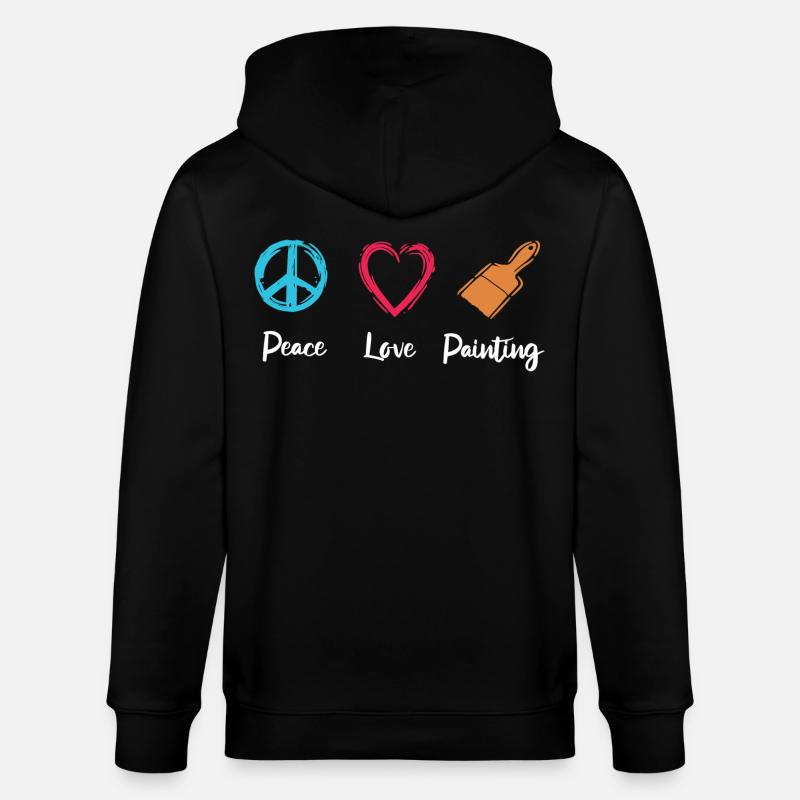 Frieden Liebe Malen - Stanley/Stella Unisex Bio-Kapuzenjacke CULTIVATOR  - Schwarz