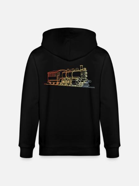 Locomotive Retro Style - Stanley/Stella CULTIVATOR Unisex Organic Hooded Jacket - black