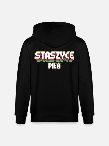 Staszyce Piła. Retro District Name - Stanley/Stella CULTIVATOR  Unisex Organic Hooded Jacket - black